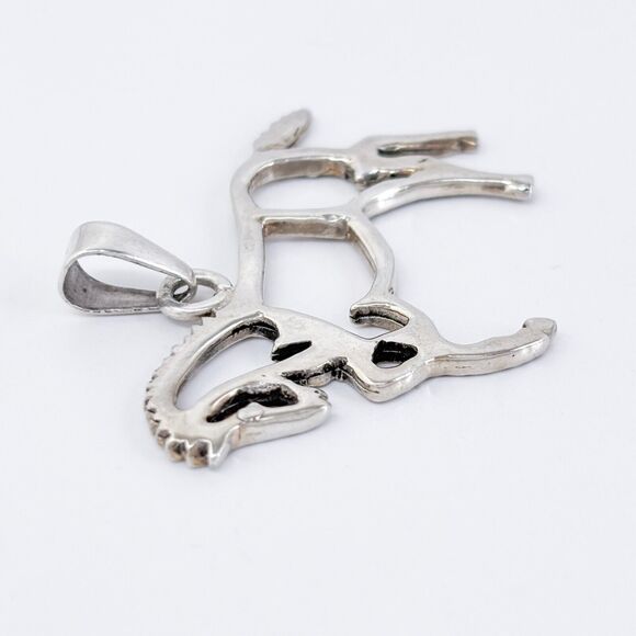 Vintage Sterling Silver 925 Openwork Horse Pendant - Picture 4 of 8
